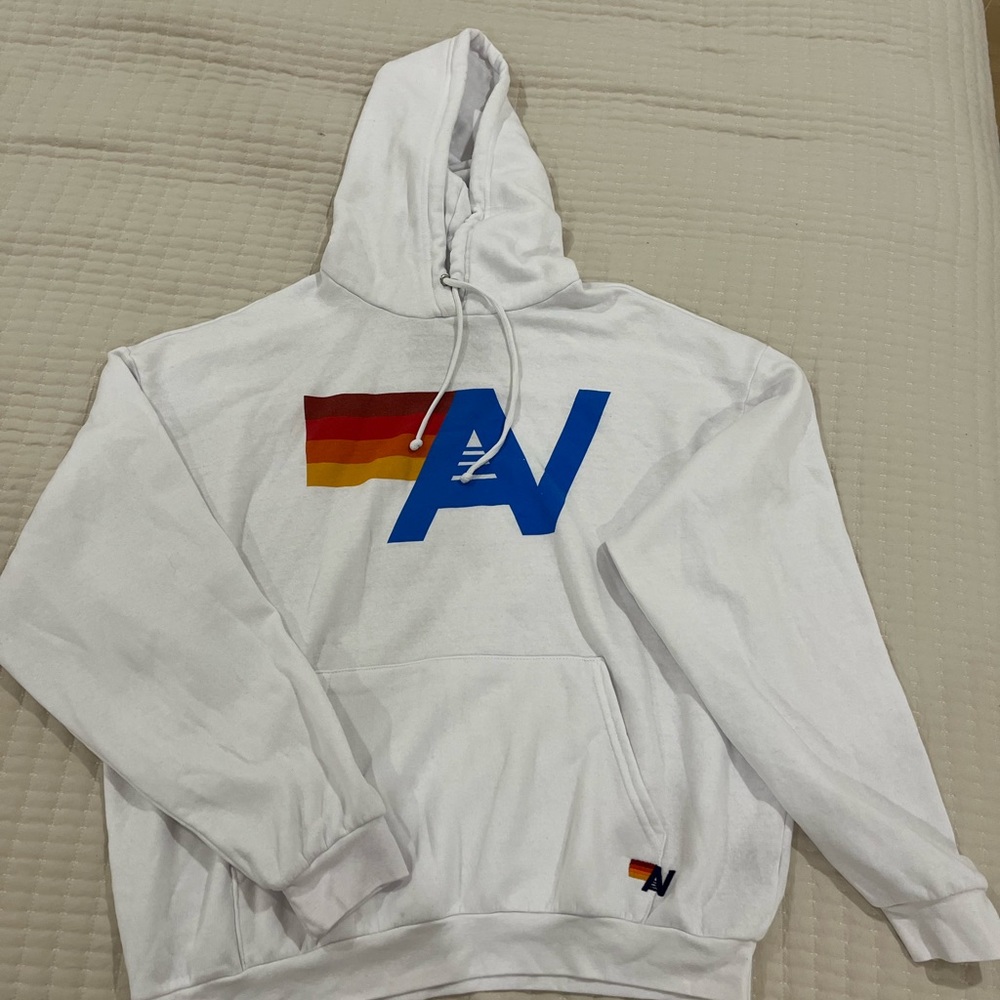 Aviator Nation white hoodie sweatshirt